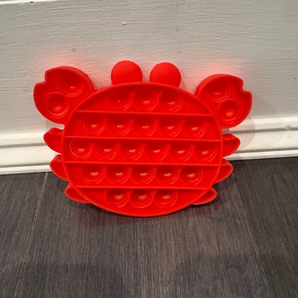 NWOT Infant Baby Toddler Girl Boy Red Crab Sensory Pop It Fidget Toy